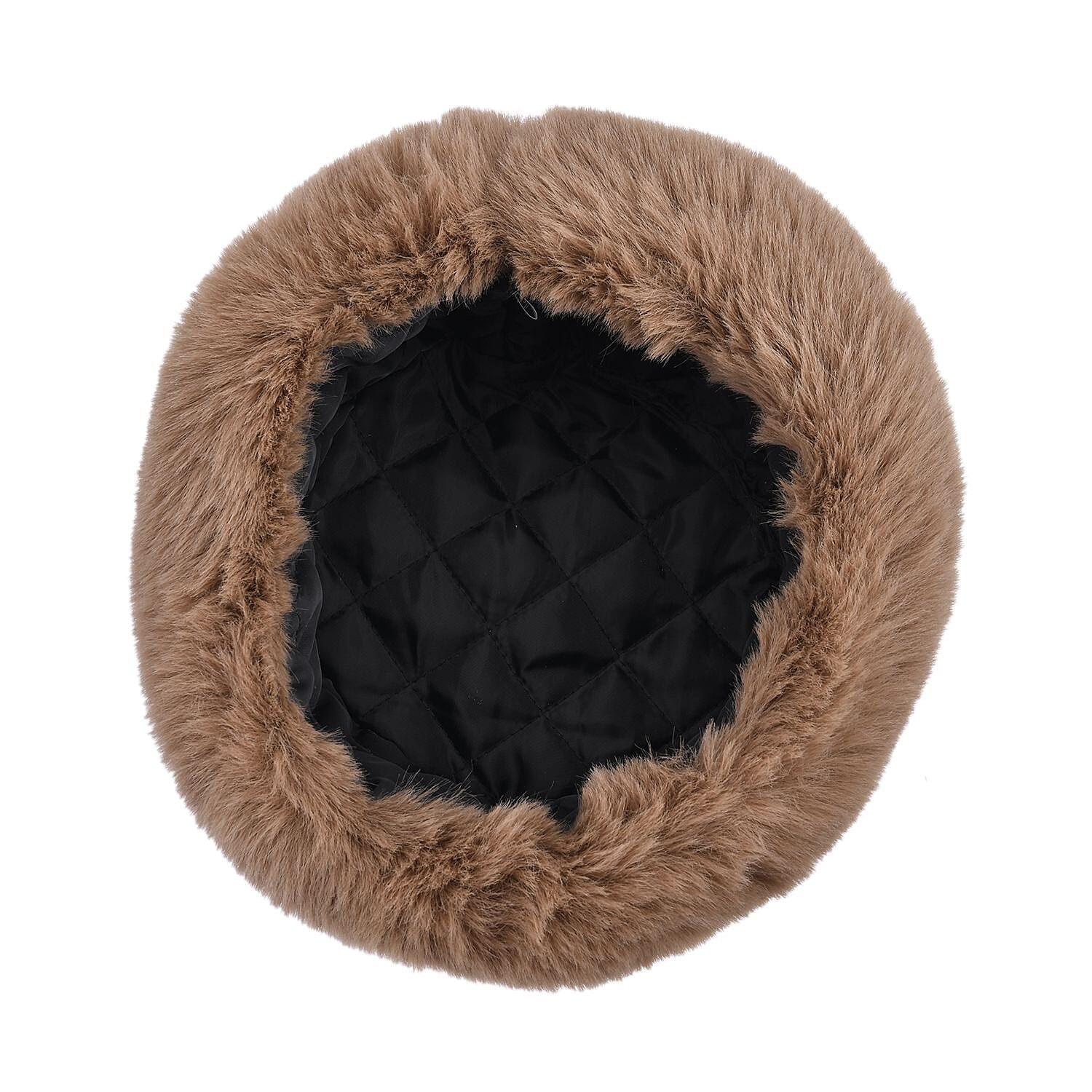 Faux Fur Hat (Size 35x28 Cm) - Tan