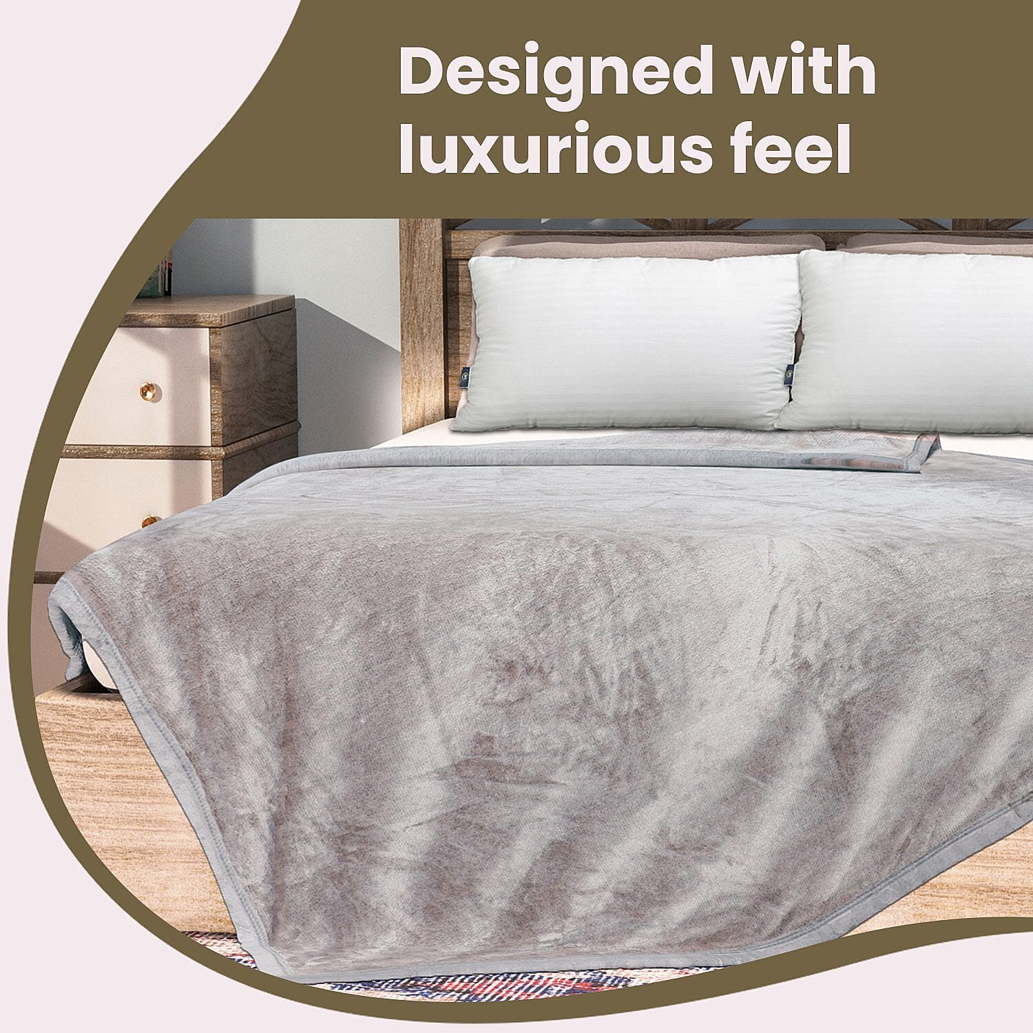 Doorbuster - Super Soft Faux Fur Blanket 400 GSM (Size 200x150 Cm) - Silver