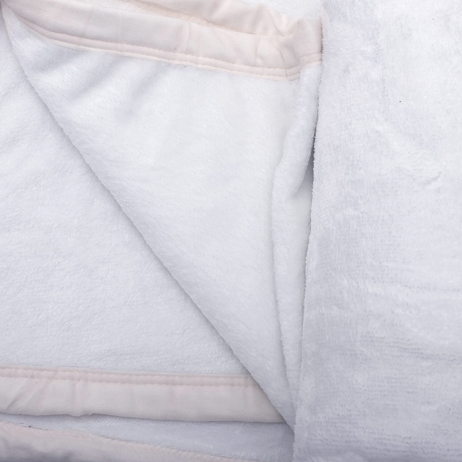 Super Soft Rabbit Faux Fur Blanket 400 GSM (Double Size 210x150 Cm) - White