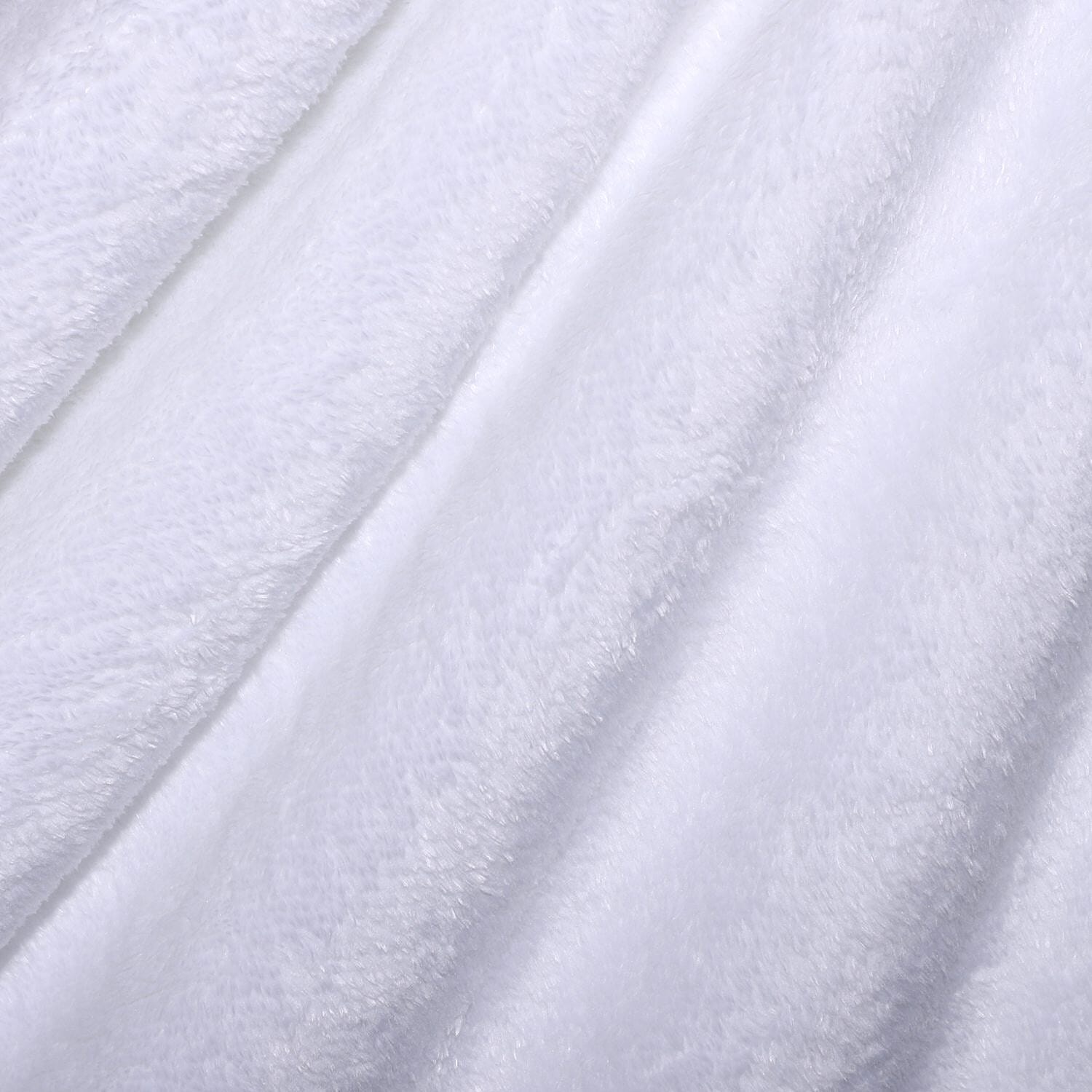 Super Soft Rabbit Faux Fur Blanket 400 GSM (Double Size 210x150 Cm) - White