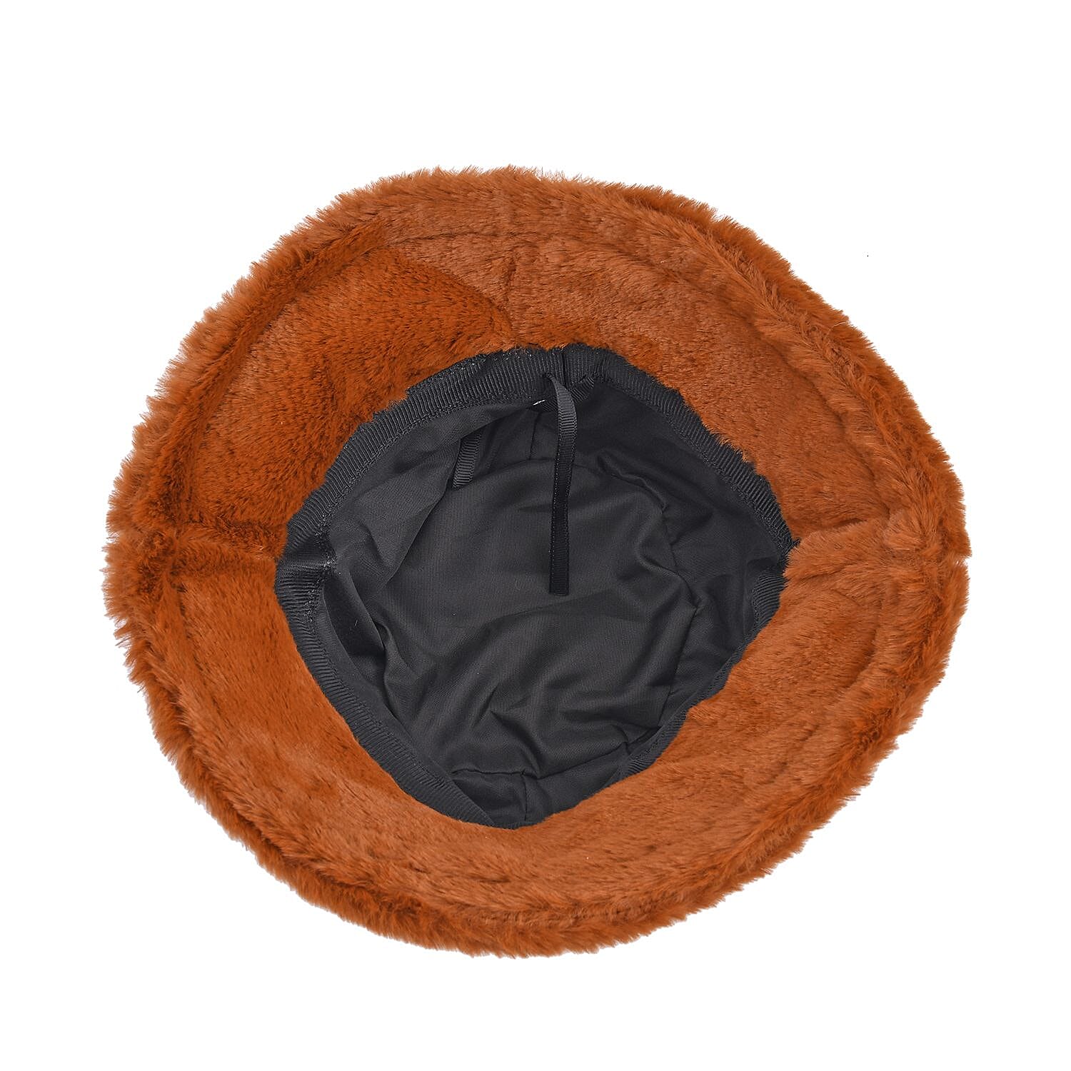 Set of 2 - Faux Fur Bucket Hat and Scarf - Brown