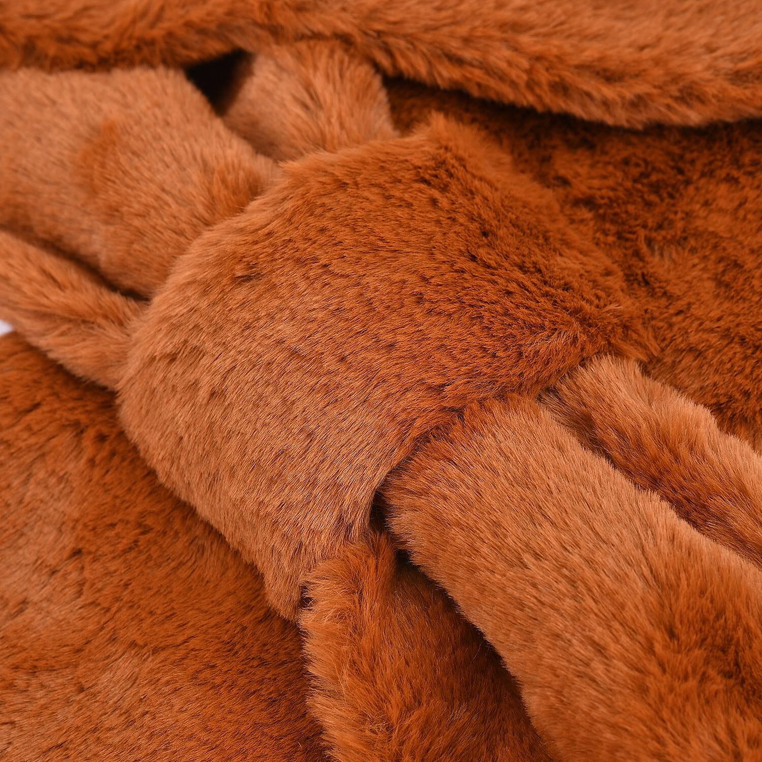 Set of 2 - Faux Fur Bucket Hat and Scarf - Brown