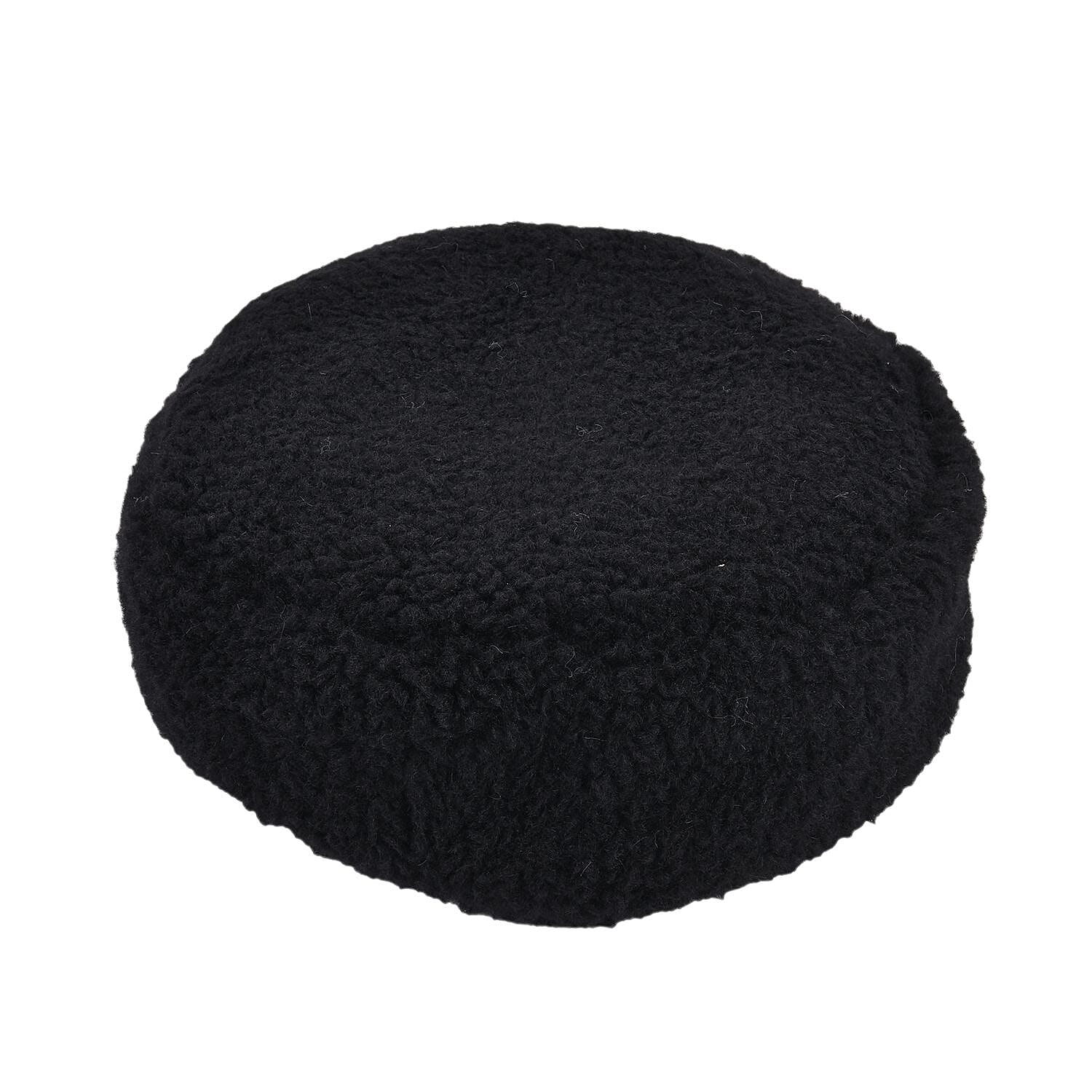 Set of 2 - Faux Fur Bucket Hat and Scarf - Black