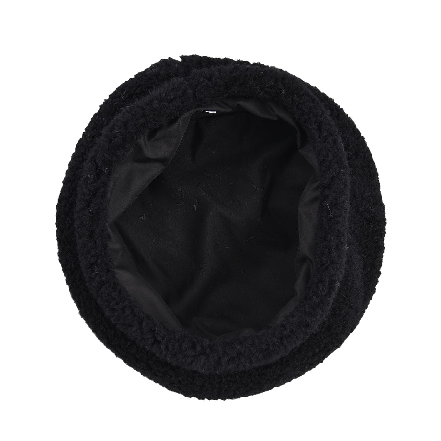 Set of 2 - Faux Fur Bucket Hat and Scarf - Black