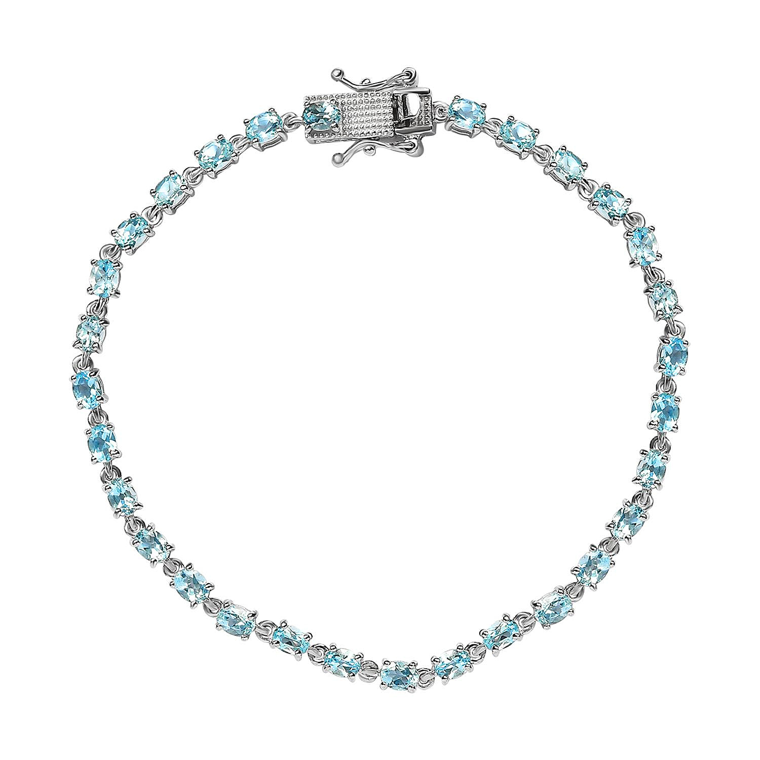 Aquamarine Tennis Bracelet, Handmade Silver Oval Cut Aquamarine Tennis Line  Chain Bracelet Minimal Bridal Link Bracelet Gift for Mother Wife - Etsy