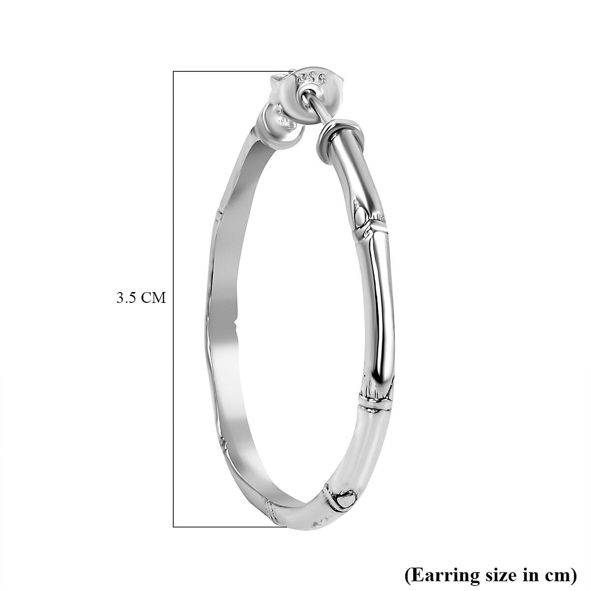 Royal Bali Collection - Sterling Silver Bamboo Hoop Earrings 6.80 Grams