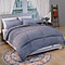Set of 3 - Serenity Night Solid Comforter and 2 Pillowcases Double(Size 200x200 Cm) - Navy