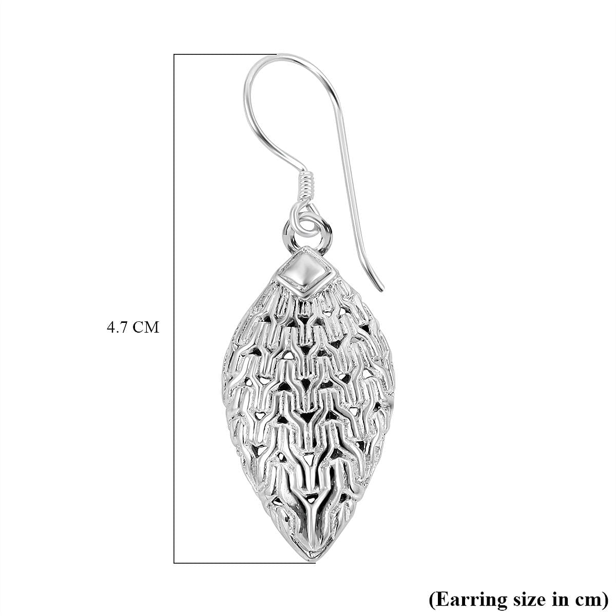 Sterling Silver Leaf Design Earrings, Silver Wt 6.77 GM
