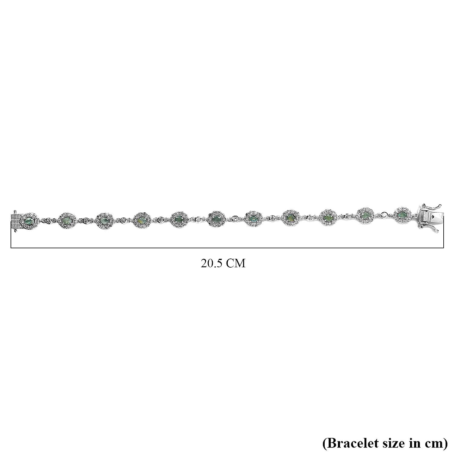 Alexandrite and Natural Cambodian Zircon Cluster Bracelet (Size - 7.5) in Platinum Overlay Sterling Silver 5.94 Ct, Silver Wt. 11.00 Gms