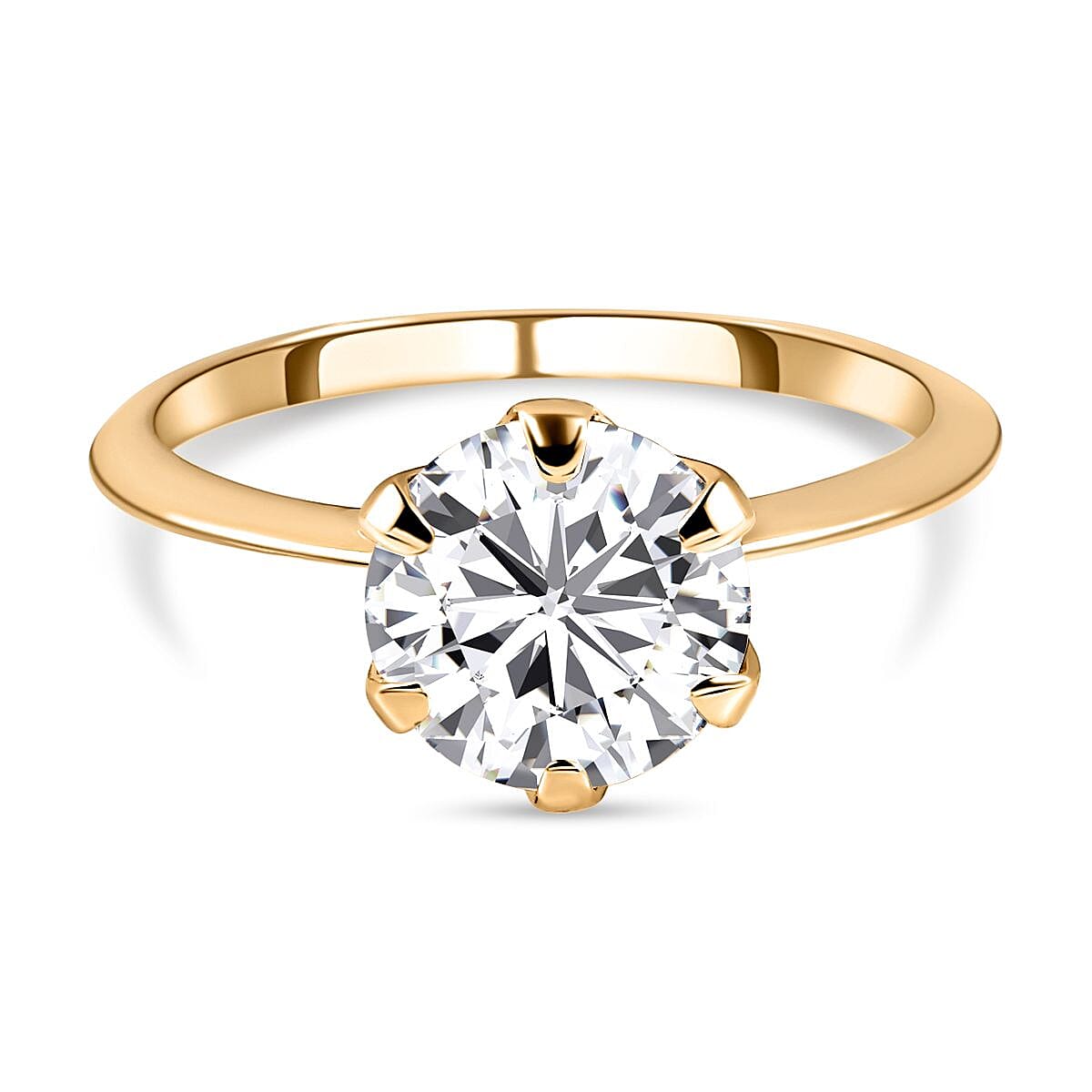 9K Yellow Gold Moissanite Solitaire Ring