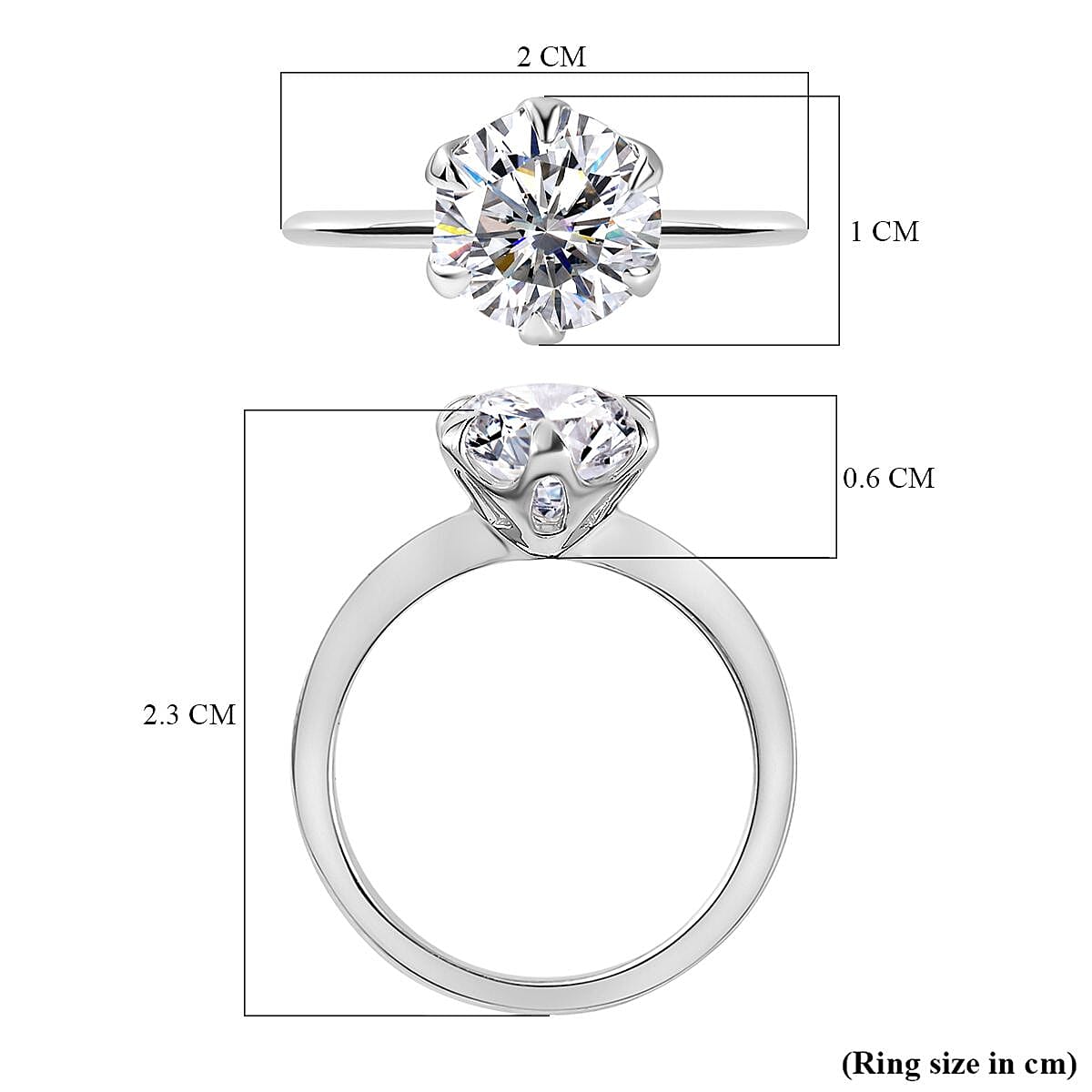 9K White Gold Moissanite Solitaire Ring 1.73 Ct. 9K White Gold Moissanite Solitaire Ring 1.73 Ct.