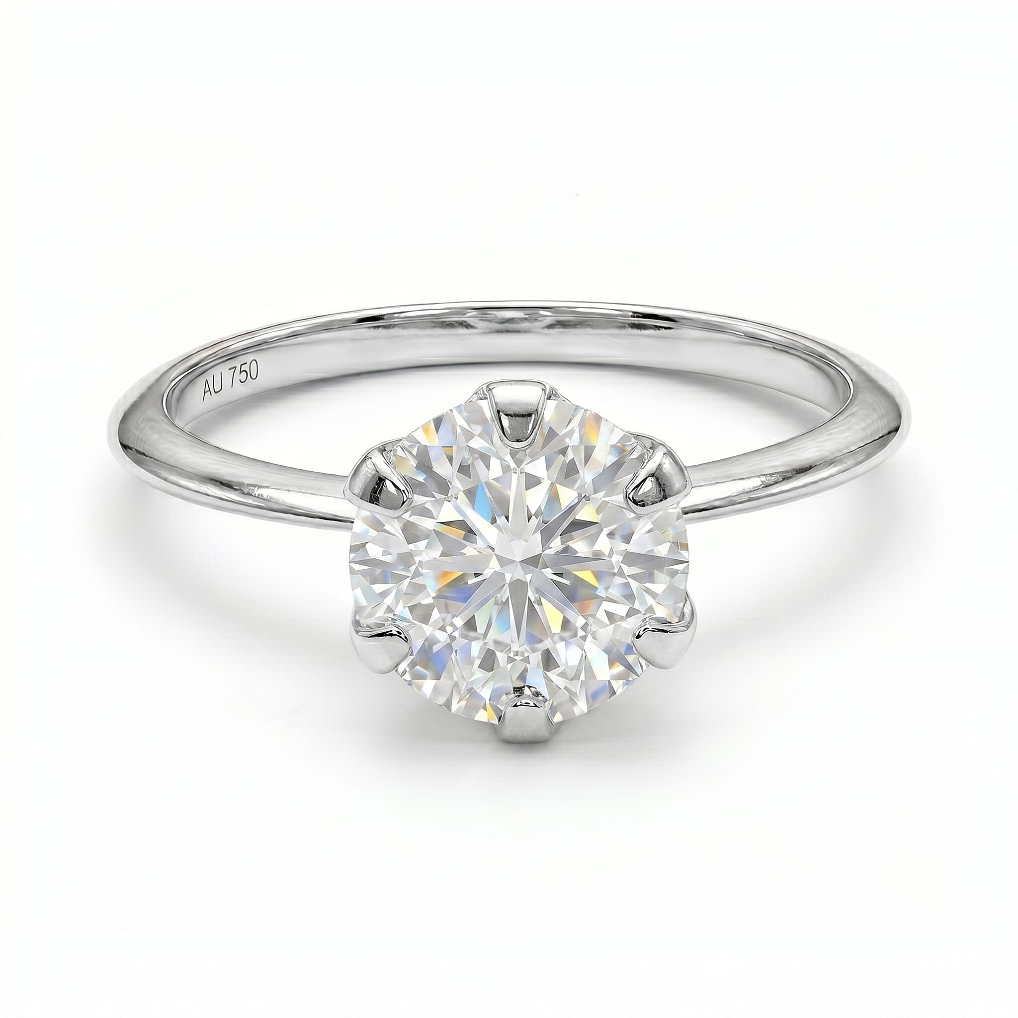 9K Gold Moissanite Solitaire Ring
