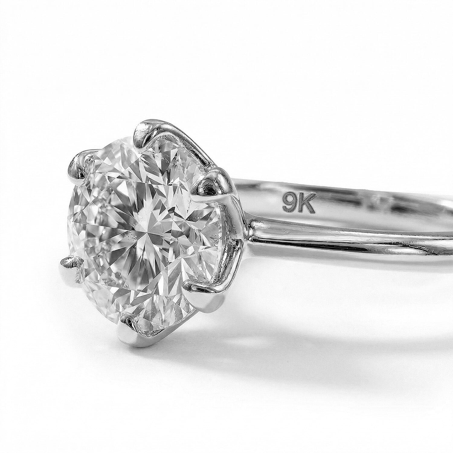 9K Gold Moissanite Solitaire Ring
