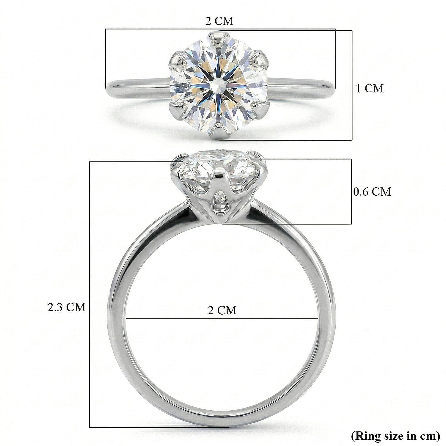 9K Gold Moissanite Solitaire Ring