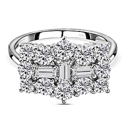 9K Gold 1.98 Ct Moissanite Cluster Boat Ring