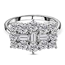 9K White Gold 1.97 Ct Moissanite Boat Ring