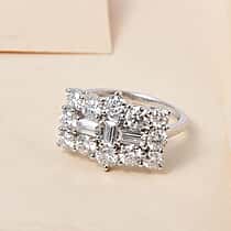 9K White Gold 1.97 Ct Moissanite Boat Ring