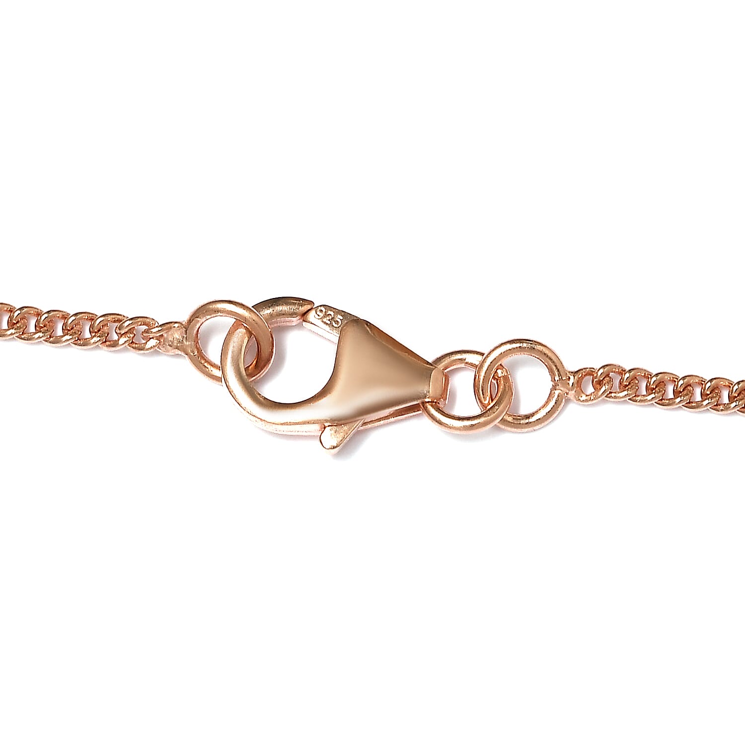 Rose Gold Overlay Sterling Silver Curb Chain (Size - 20) with Lobster Clasp