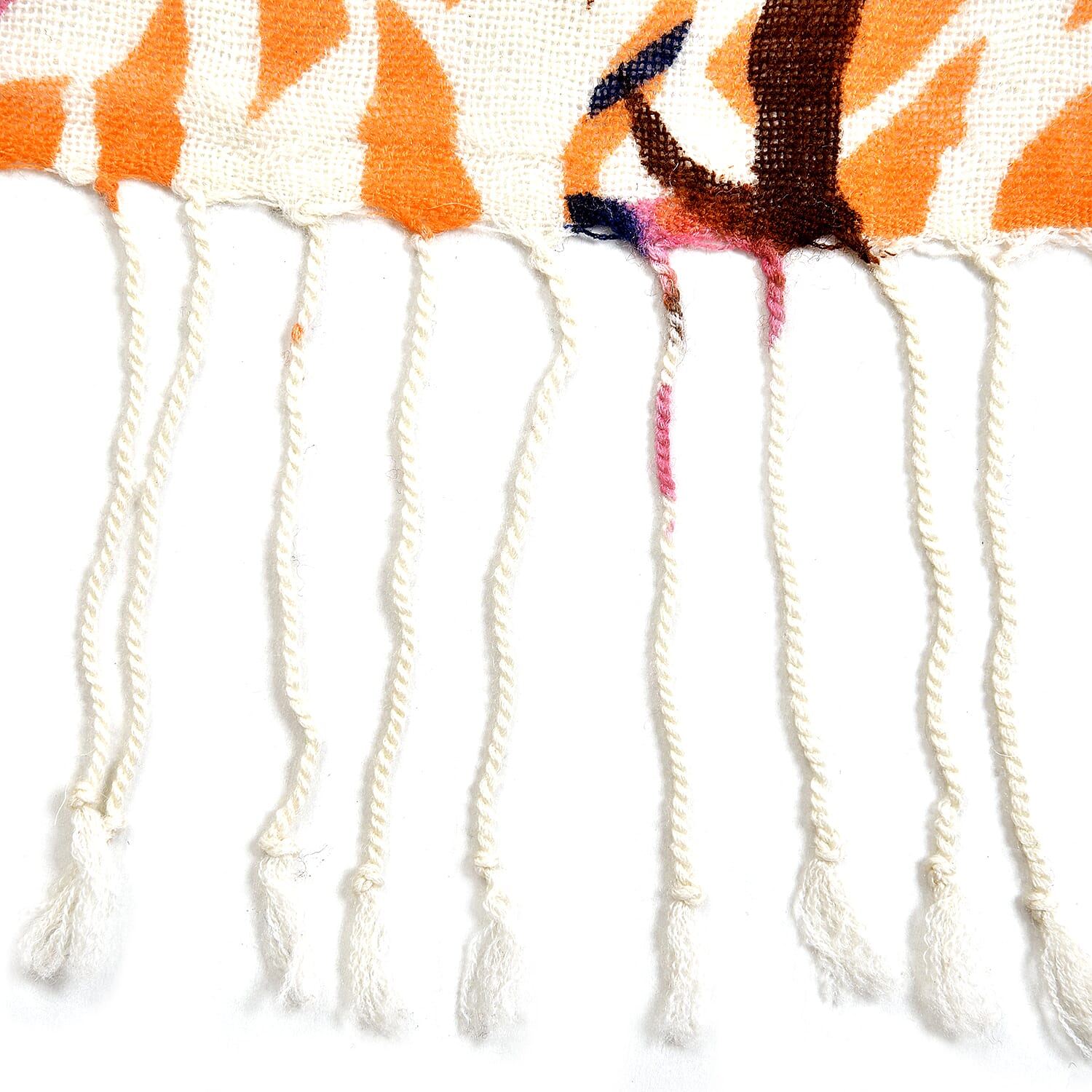 LA MAREY 100% Merino Woollen Stripe Pattern Scarf (Size 175x66x9 Cm) - Orange