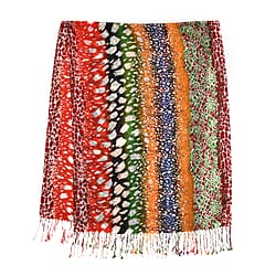 LA MAREY Merino Woolen Stripe Pattern Scarf - Orange