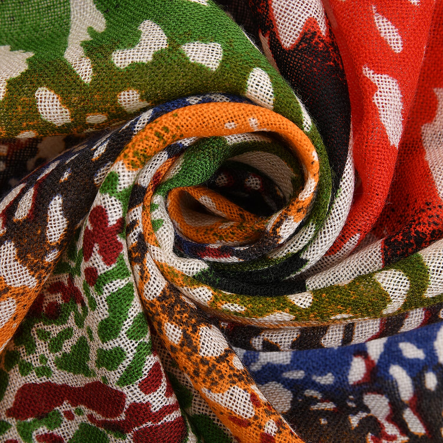 LA MAREY 100% Merino Woollen Abstract Spot Pattern Scarf (Size 175x66x9 Cm) - Multi