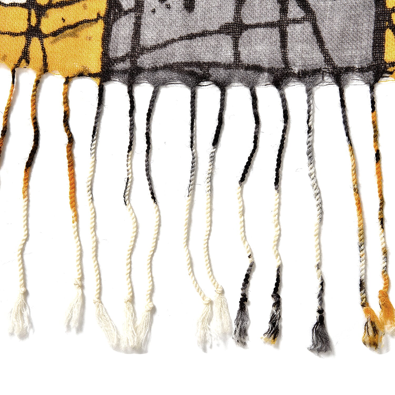 LA MAREY 100% Merino Woollen Geometric Pattern Scarf (Size 175x66x9 Cm) - Pink & Black