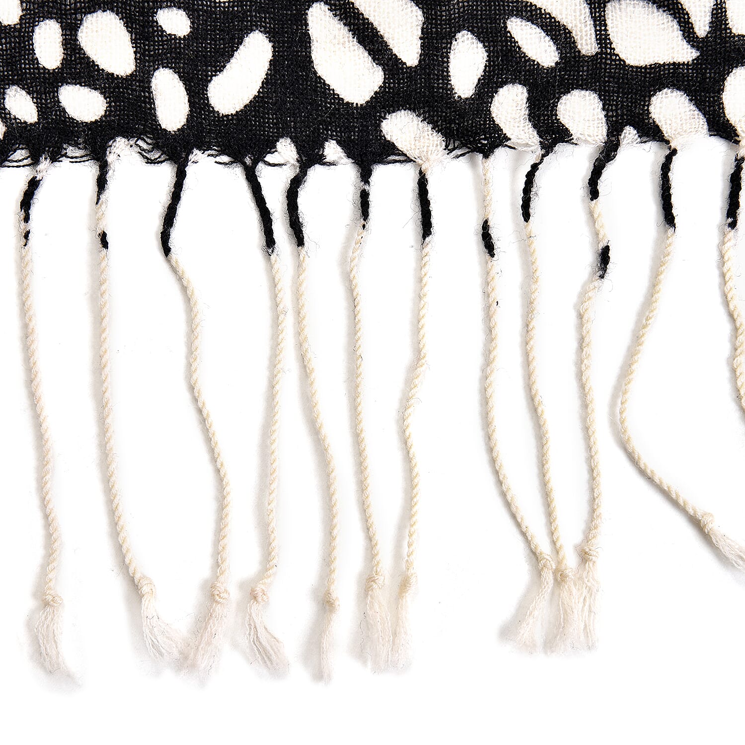 LA MAREY 100% Merino Woollen Spot Pattern Scarf (Size 175x66x9 Cm) - Black & Multi