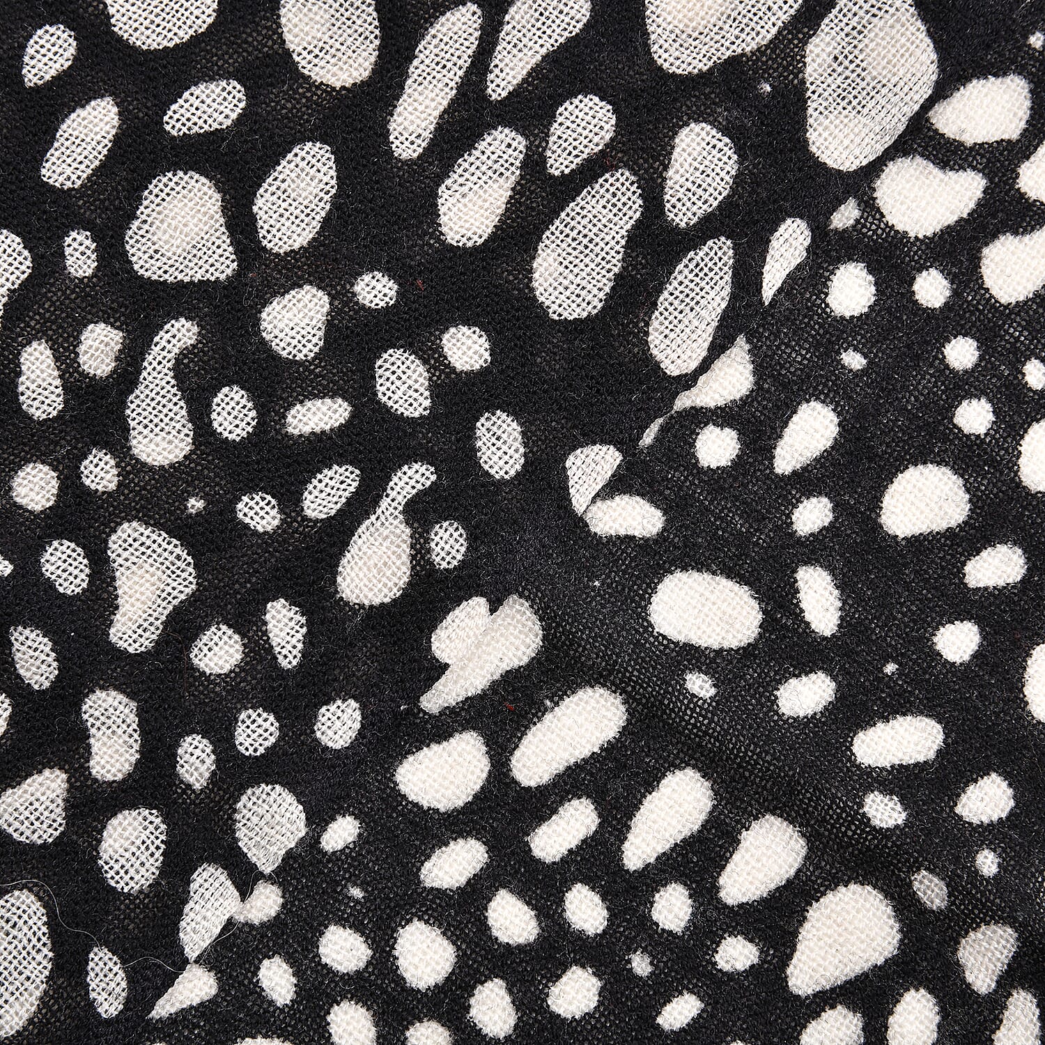 LA MAREY 100% Merino Woollen Spot Pattern Scarf (Size 175x66x9 Cm) - Black & Multi
