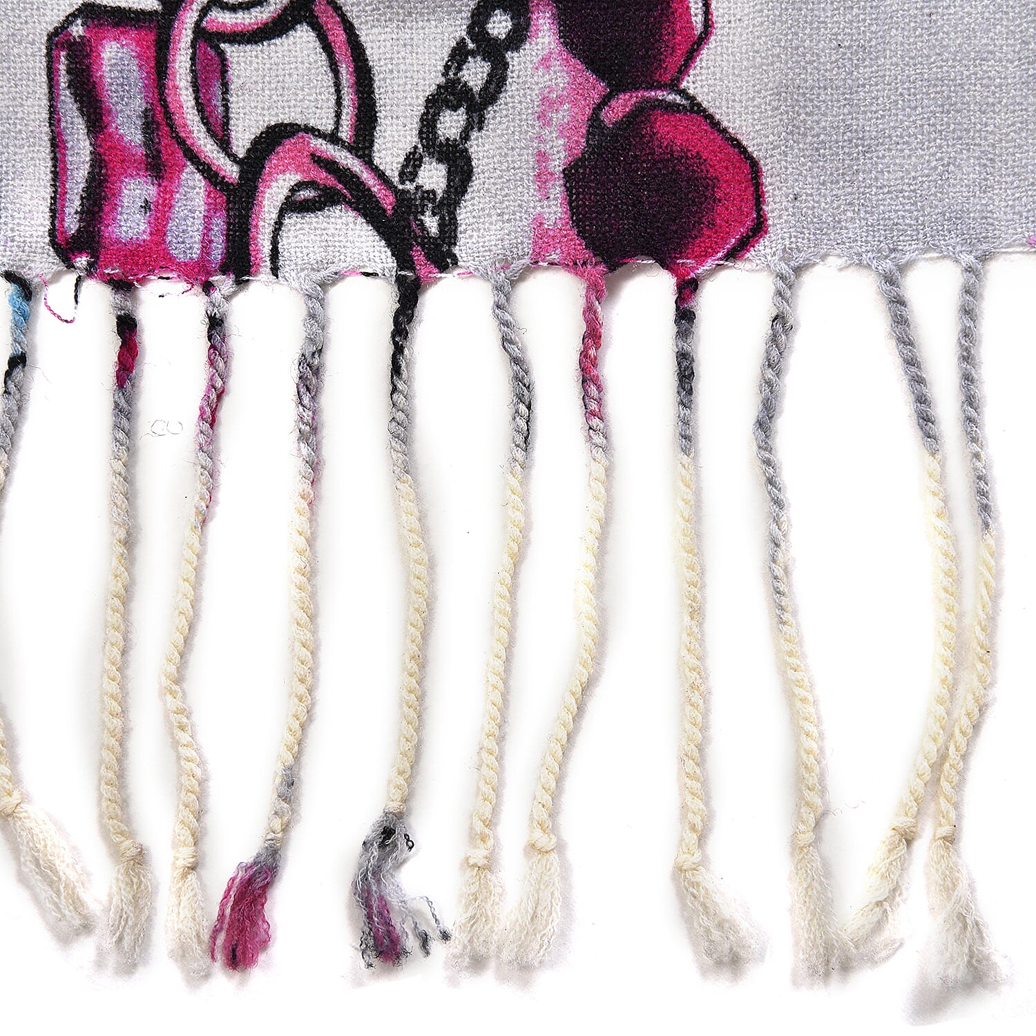 LA MAREY 100% Merino Woollen Chain Pattern Scarf (Size 175x66x9 Cm) - Grey & Blue