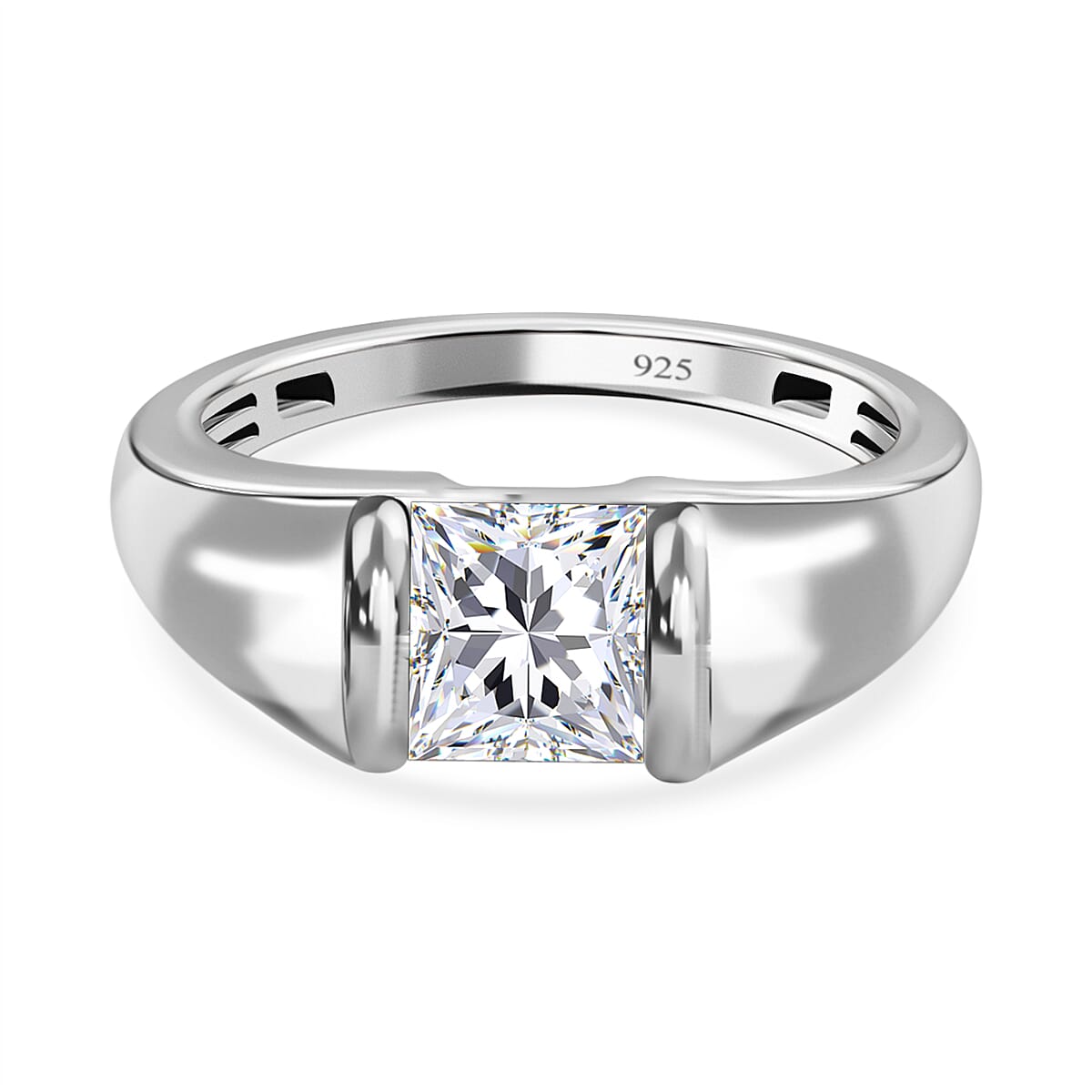 Finest CZ Signet Ring in Sterling Silver 2.24 Ct.