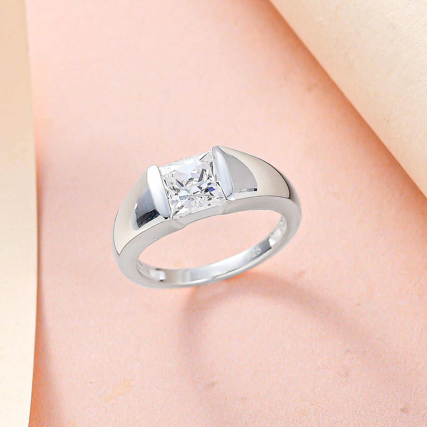 Finest CZ Signet Ring in Sterling Silver 2.24 Ct.