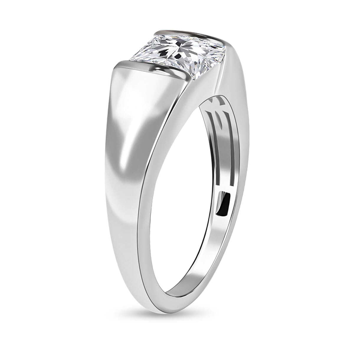 Finest CZ Signet Ring in Sterling Silver 2.24 Ct.