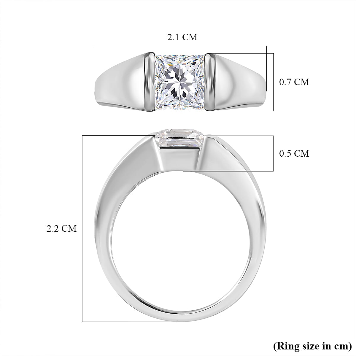 Finest CZ Signet Ring in Sterling Silver 2.24 Ct.