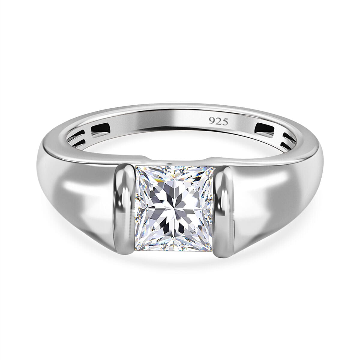 Finest CZ Signet Ring in Sterling Silver 2.24 Ct.