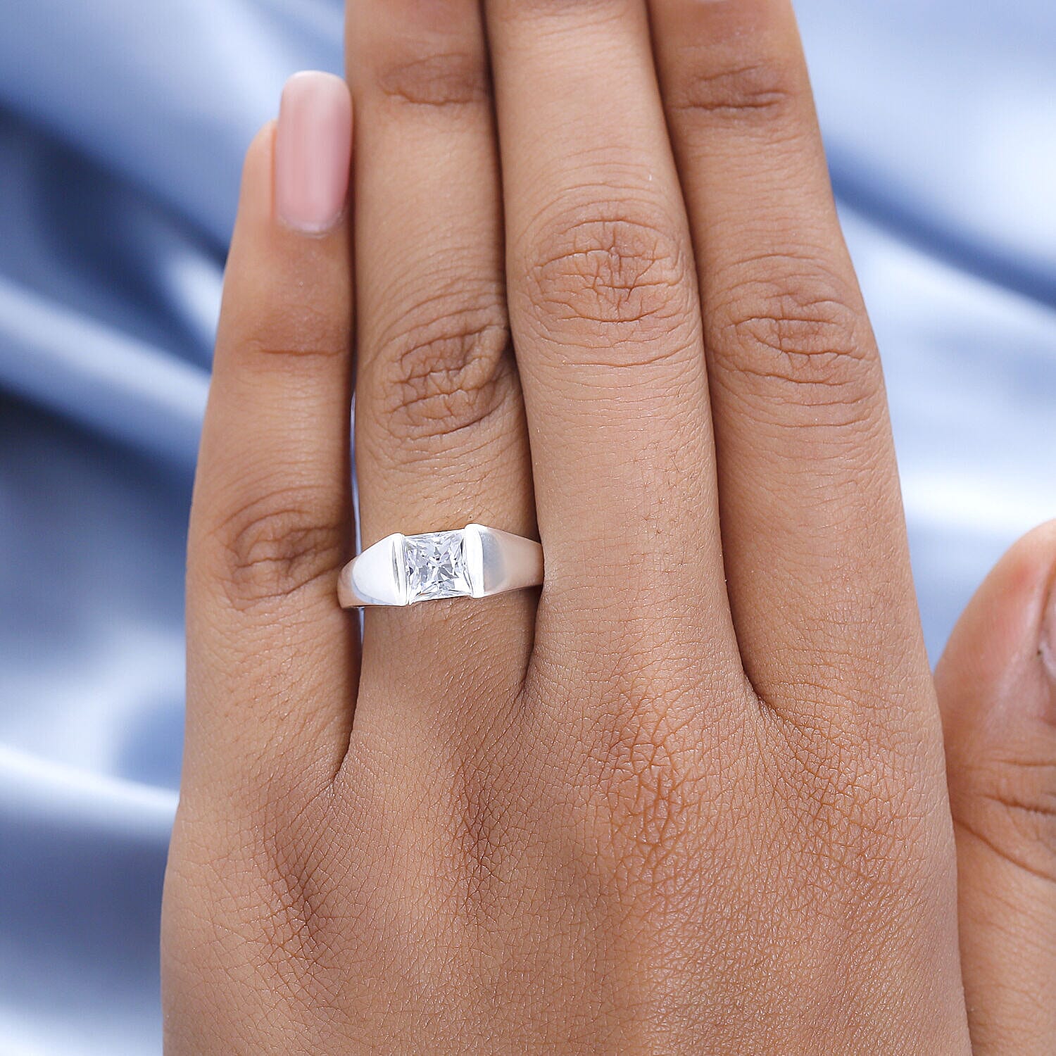 Finest CZ Signet Ring in Sterling Silver 2.24 Ct.