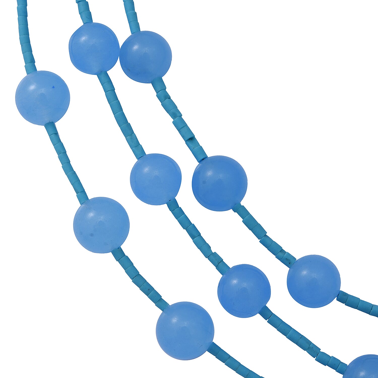 Hemimorphite Necklace (Size 16.5) with Lobster Clasp in Rhodium Overlay Sterling Silver 338.00 Ct.