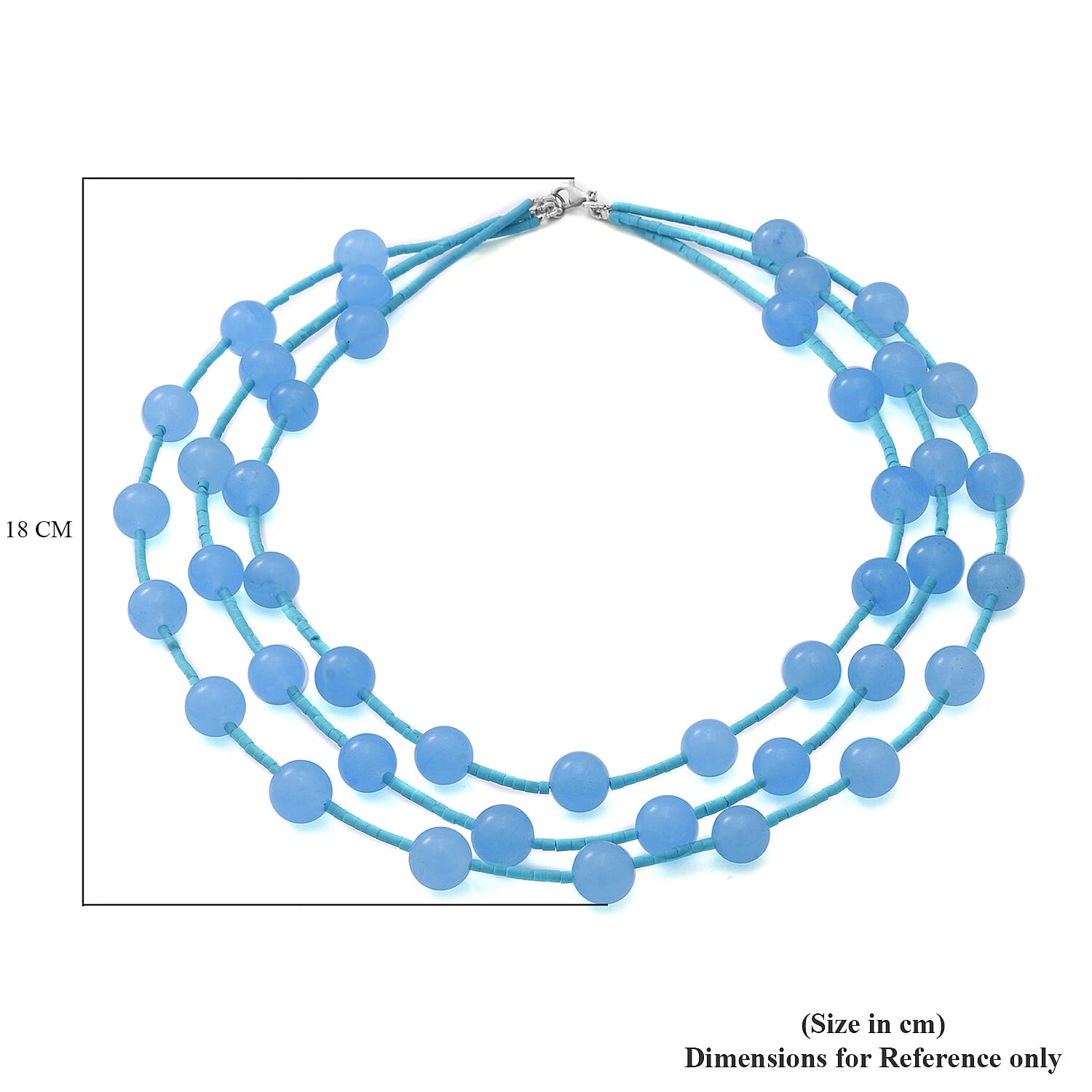 Hemimorphite Necklace (Size 16.5) with Lobster Clasp in Rhodium Overlay Sterling Silver 338.00 Ct.