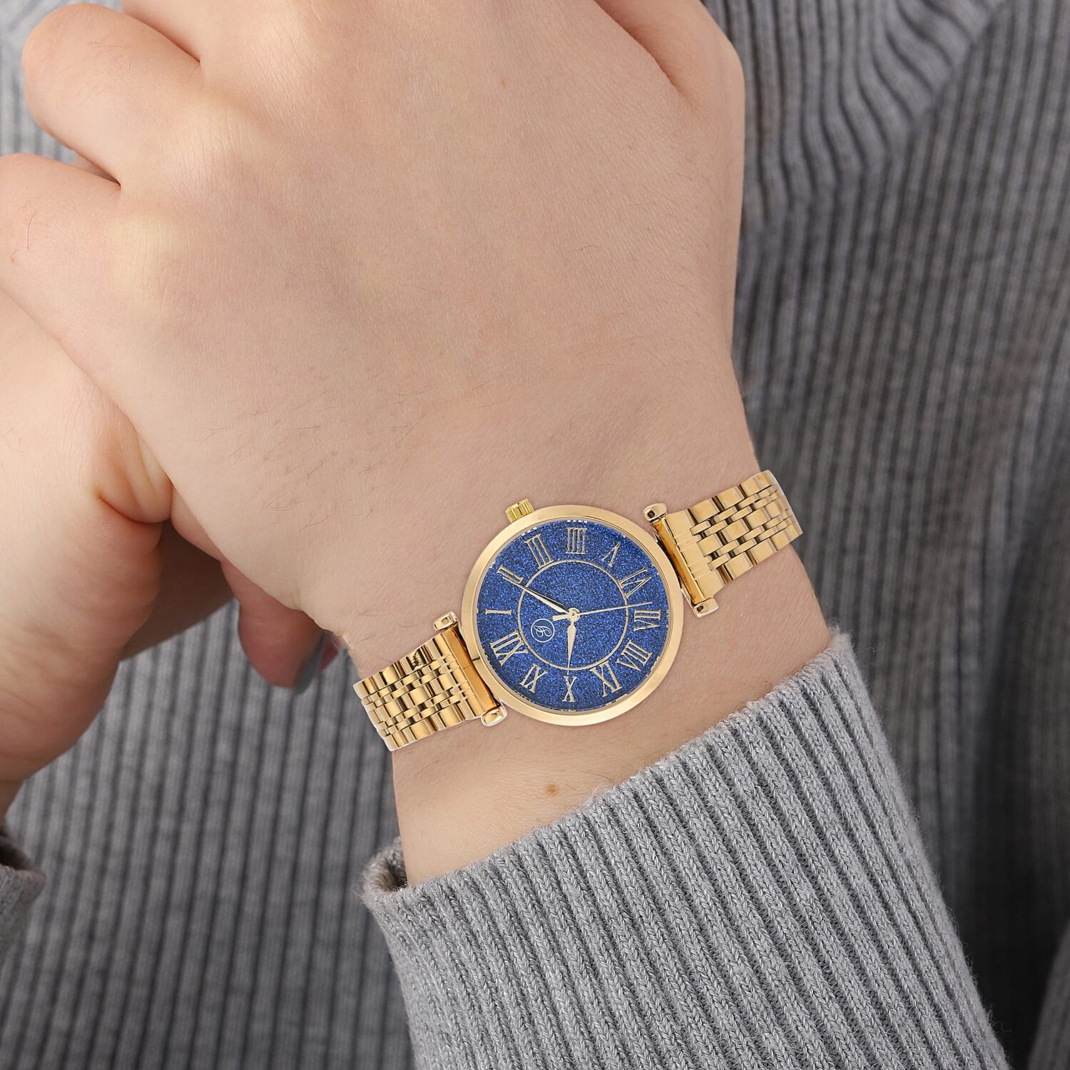 GENOA Japanese Movement Water Resistant Watch with Stainless Steel Strap - Blue