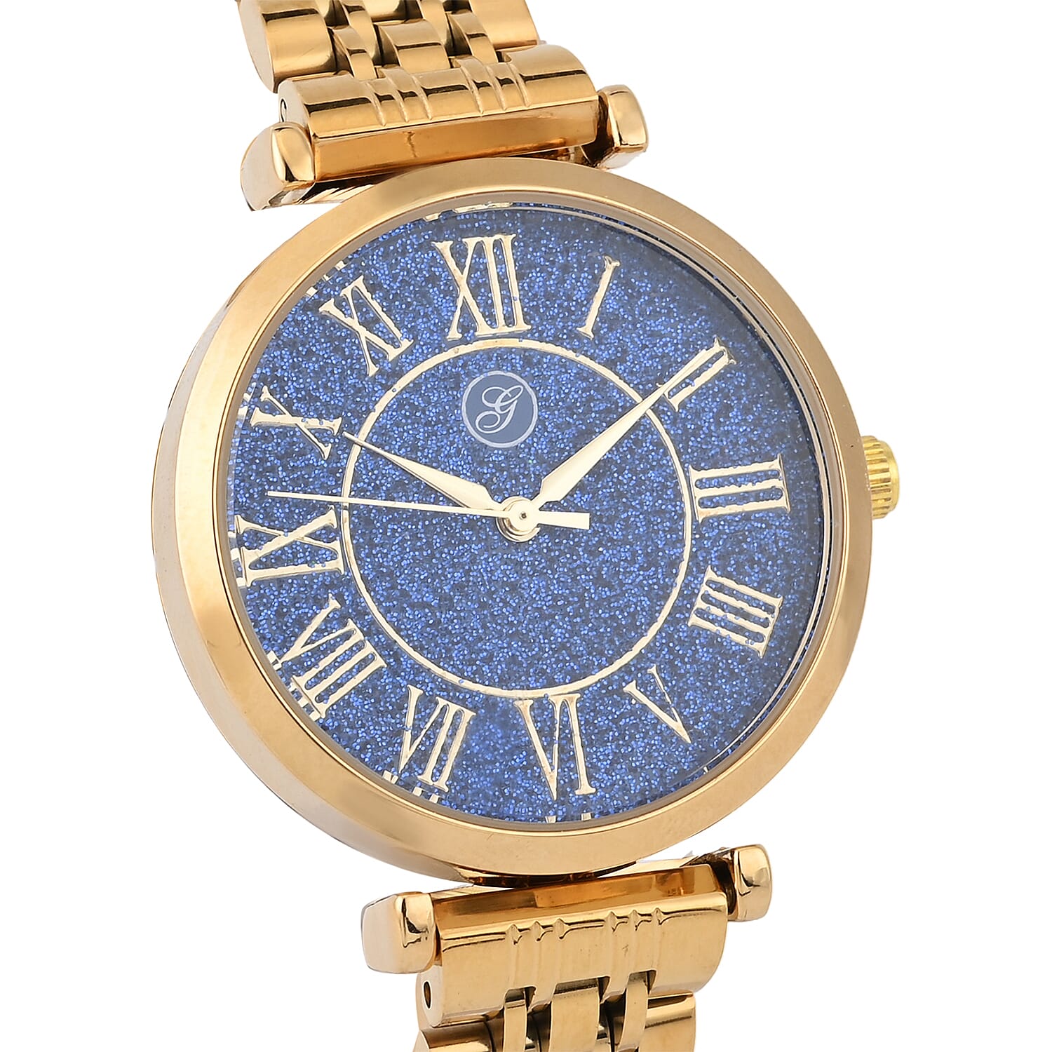 GENOA Japanese Movement Water Resistant Watch with Stainless Steel Strap - Blue