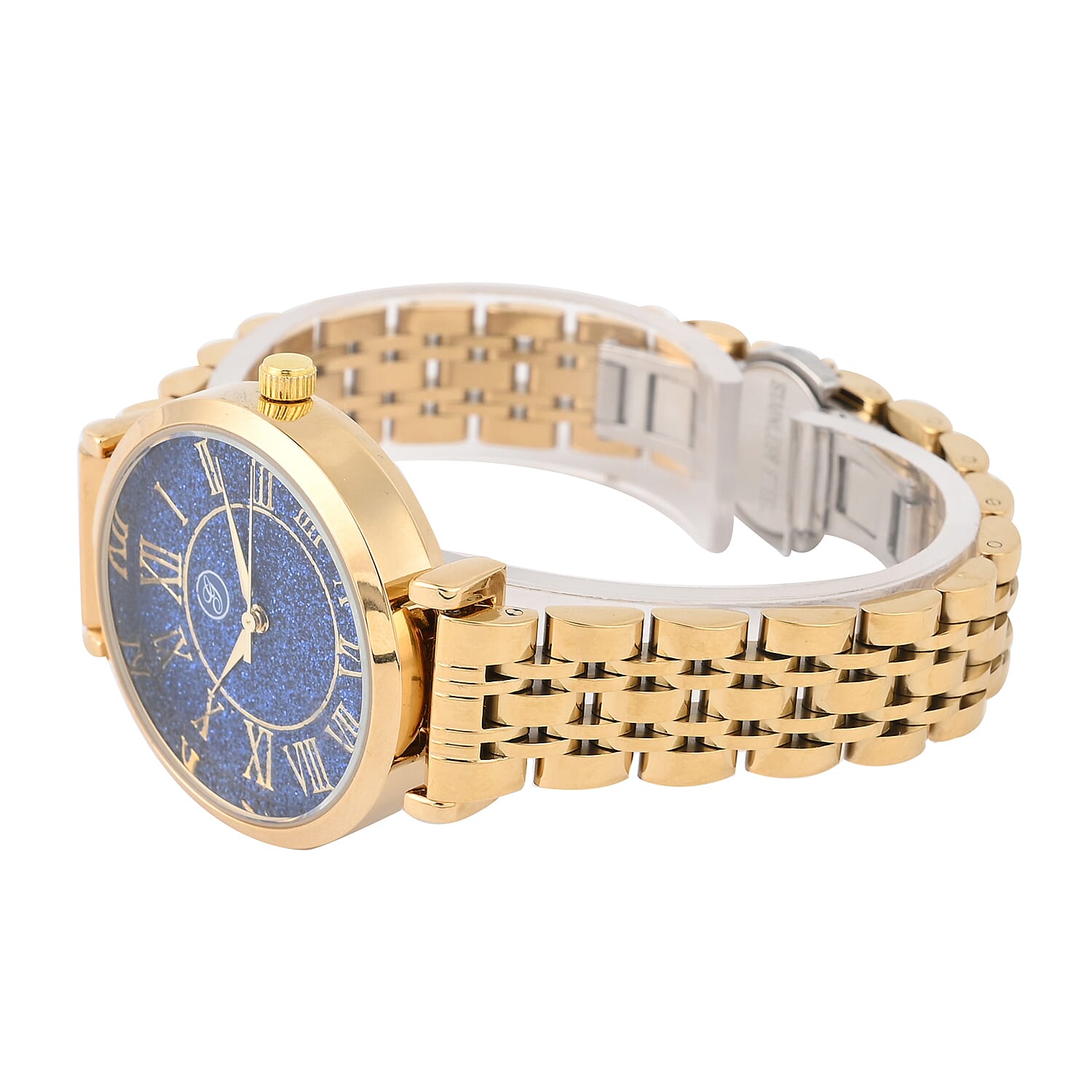 GENOA Japanese Movement Water Resistant Watch with Stainless Steel Strap - Blue