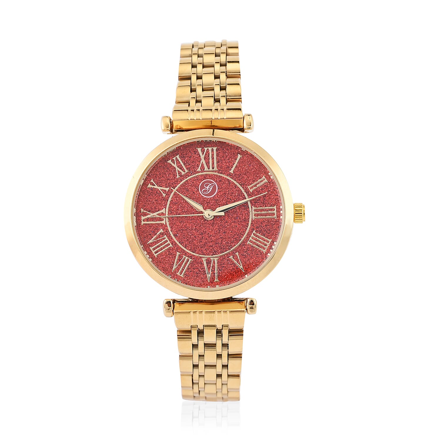 GENOA Japanese Movement Water Resistant Watch with Stainless Steel Strap - Coral