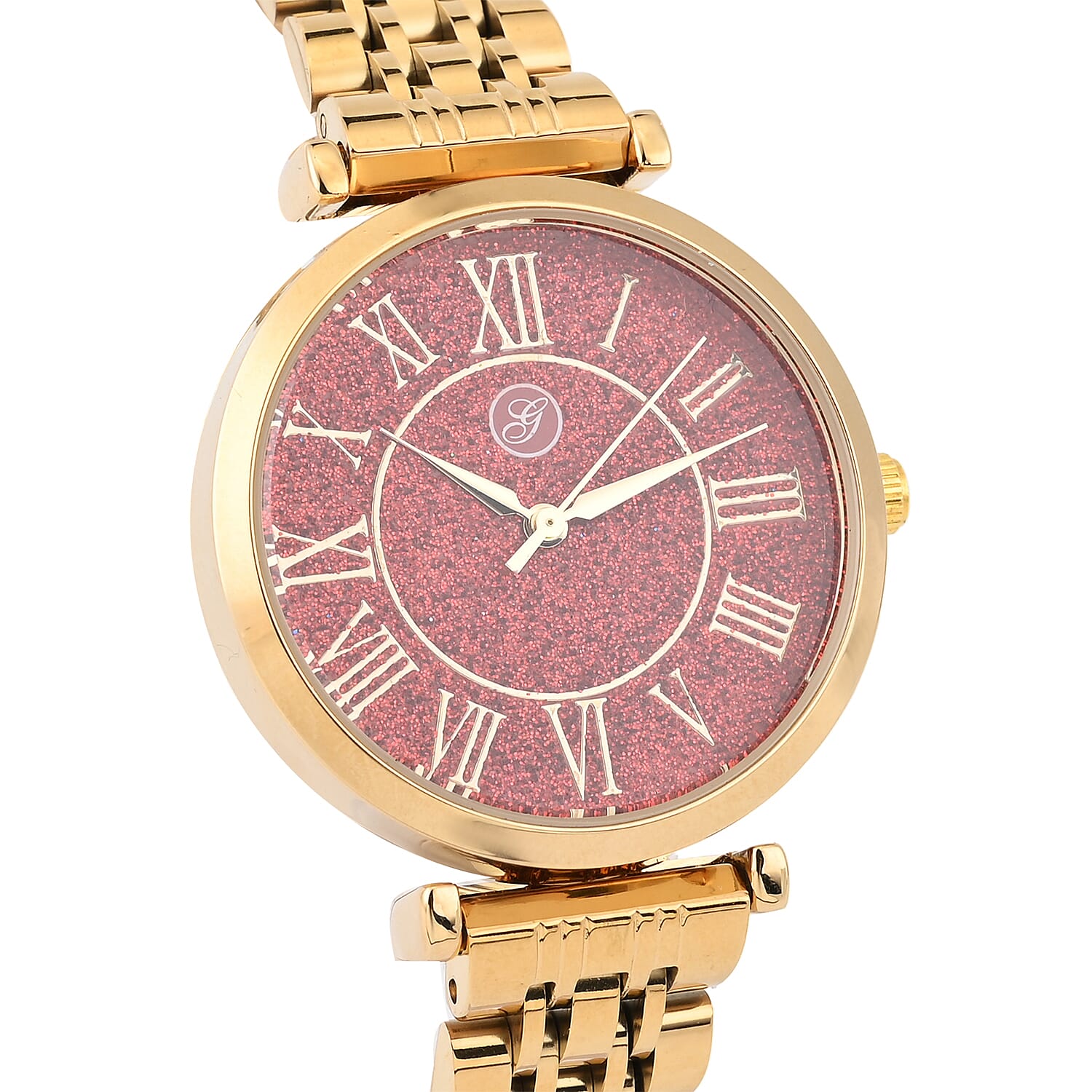 GENOA Japanese Movement Water Resistant Watch with Stainless Steel Strap - Coral