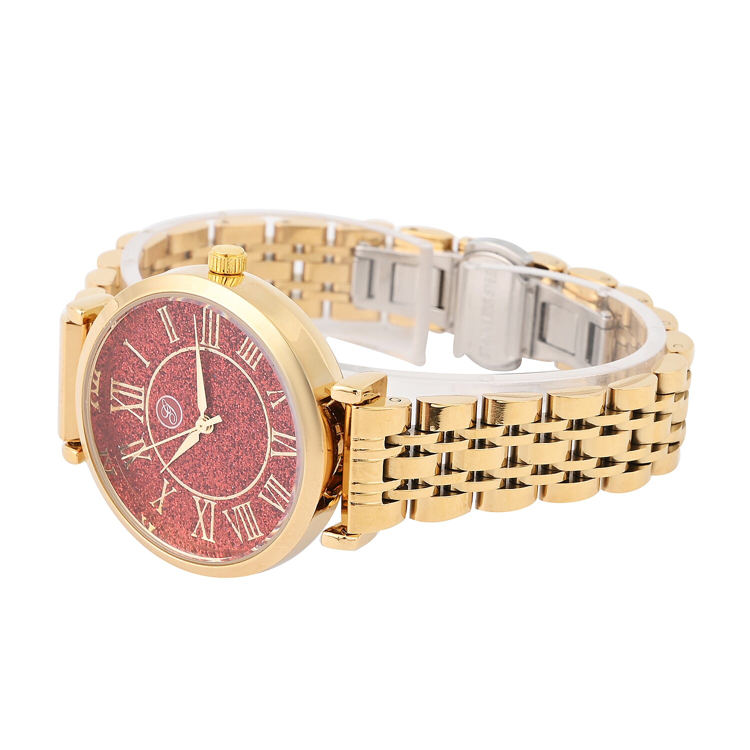 GENOA Japanese Movement Water Resistant Watch with Stainless Steel Strap - Coral