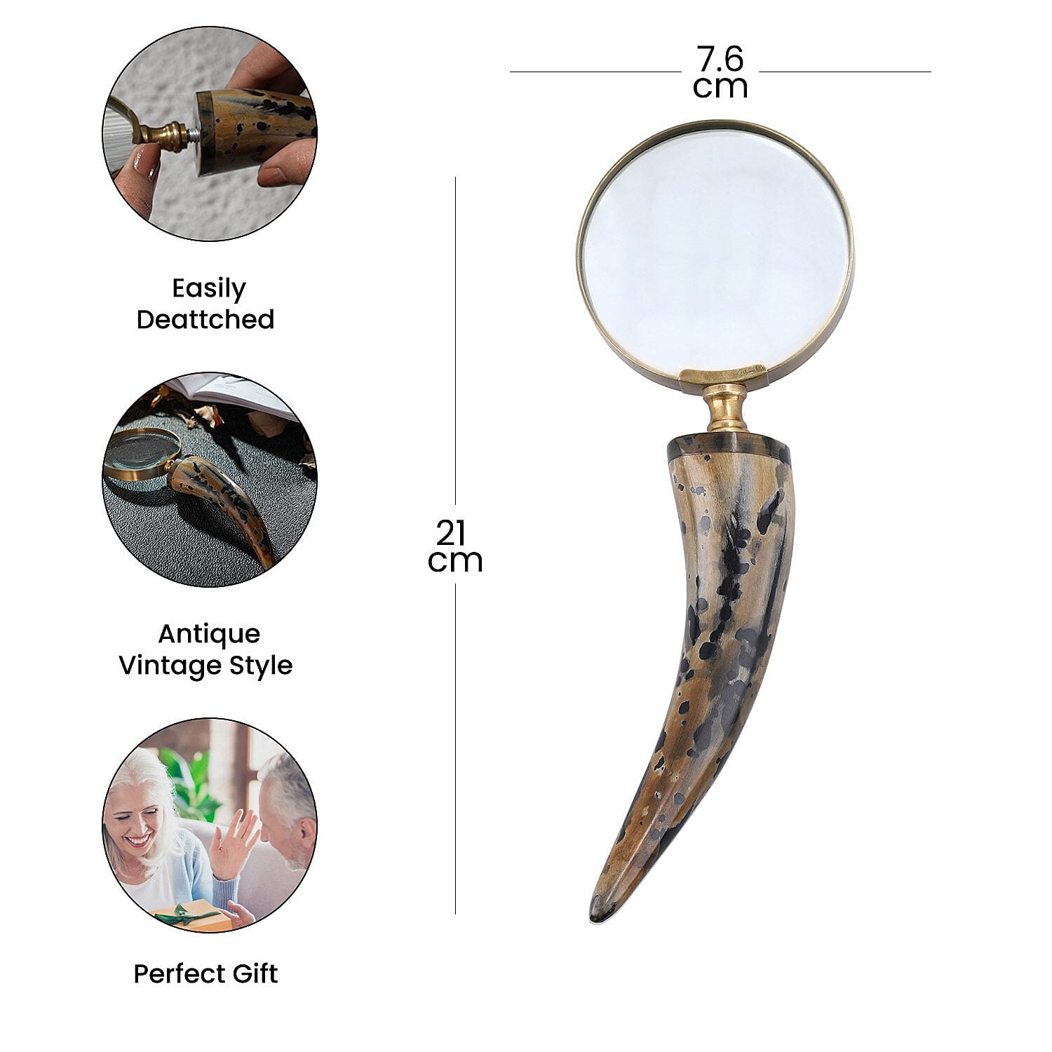 Handcrafted Reading Glass - Brown & Brown