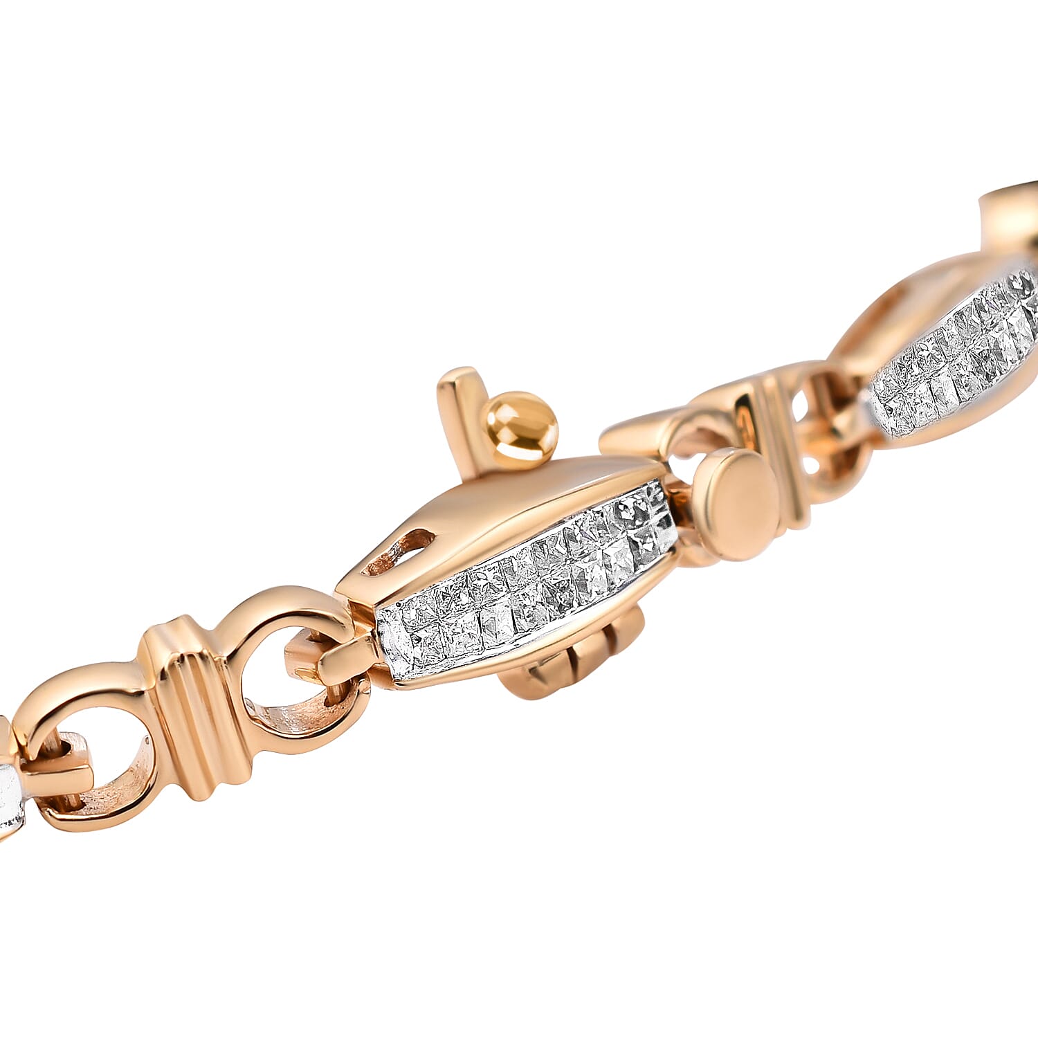 NY Close Out 14K Yellow Gold Diamond (SI-I1 -G-H) Bracelet (Size - 7) 1.00 Ct, Gold Wt. 8.00 Gms