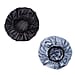 Set of 2 Double Layered Sleeping Caps Hair Bonnets (Size 21Dia Cm) - Black & Silver
