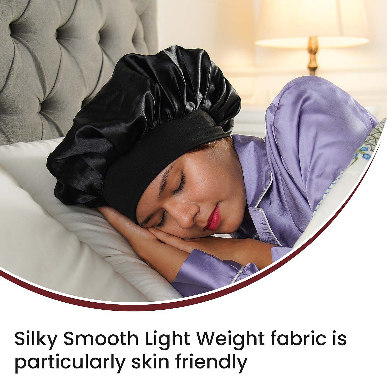 Set of 2 Double Layered Beauty Hair Bonnets (Size 21 Dia Cm) - Black & Silver