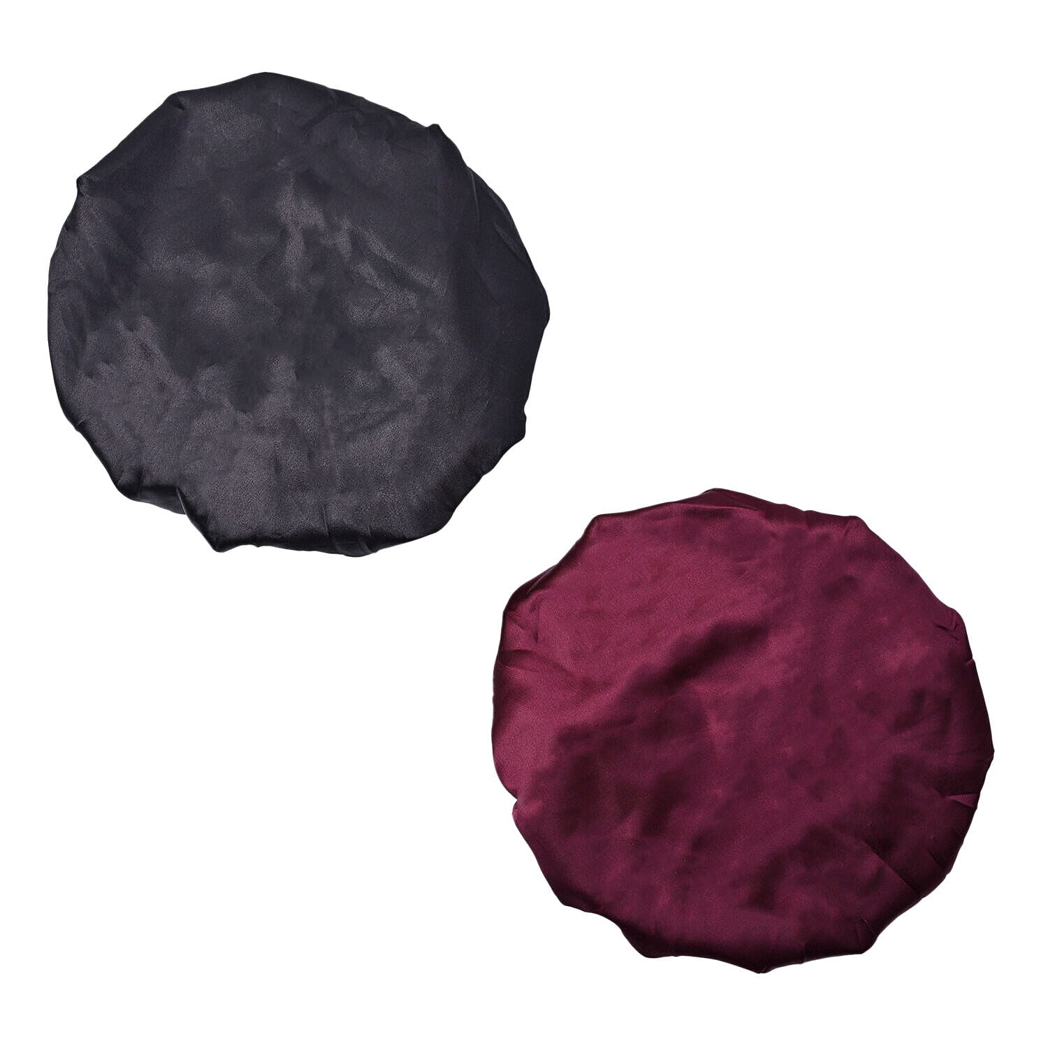 Set of 2 Double Layered Beauty Hair Bonnets (Size 21 Dia Cm) - Black & Silver