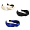 Set of 3 - Knot Headbands (Size 11x4 Cm) - Ivory, Black & Royal Blue