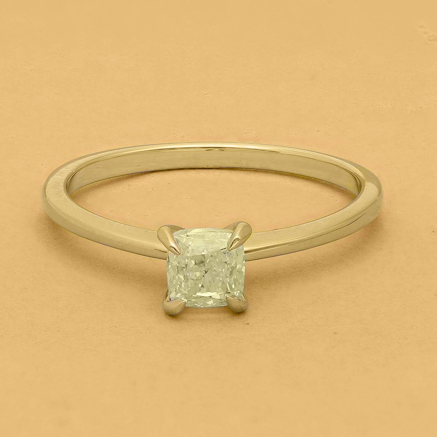 14K Yellow Gold SGL Certified Natural Yellow Diamond Solitaire Ring 1.00 Ct.